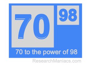 70 to the power of 98