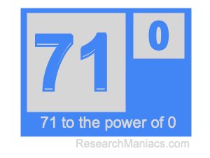 71 to the power of 0