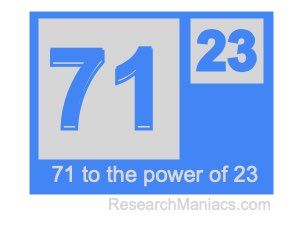 71 to the power of 23