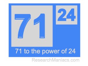 71 to the power of 24