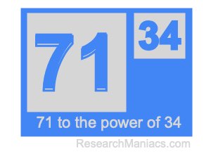 71 to the power of 34