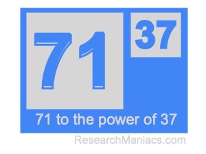 71 to the power of 37