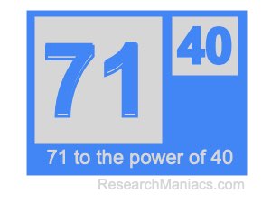 71 to the power of 40