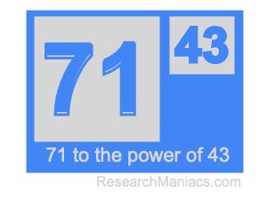 71 to the power of 43