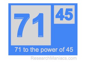 71 to the power of 45