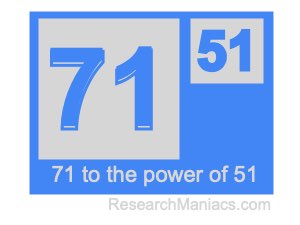 71 to the power of 51