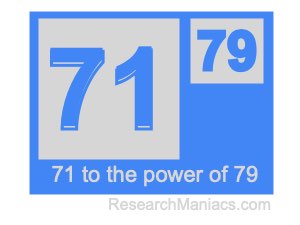 71 to the power of 79