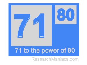 71 to the power of 80