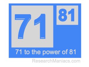 71 to the power of 81