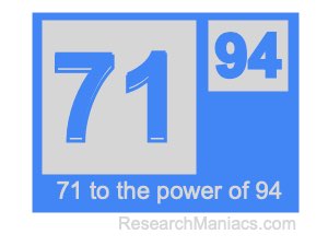 71 to the power of 94