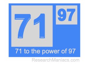 71 to the power of 97