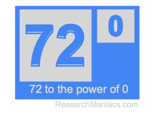 72 to the power of 0