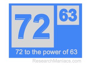 72 to the power of 63