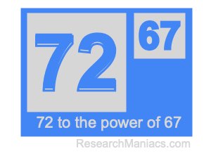 72 to the power of 67