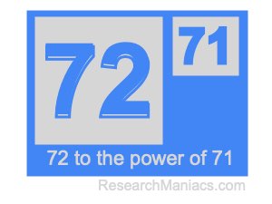 72 to the power of 71