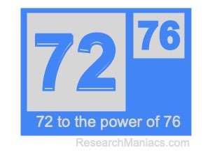 72 to the power of 76