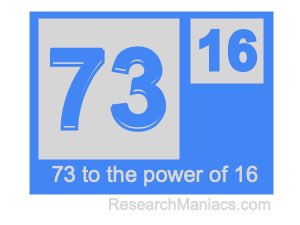 73 to the power of 16