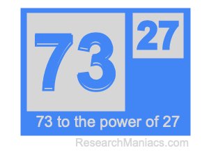 73 to the power of 27