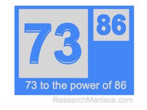 73 to the power of 86