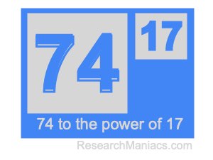 74 to the power of 17