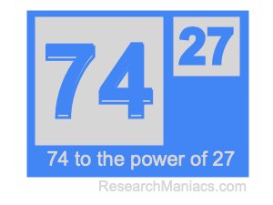 74 to the power of 27