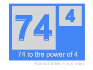 74 to the power of 4