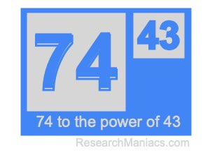 74 to the power of 43