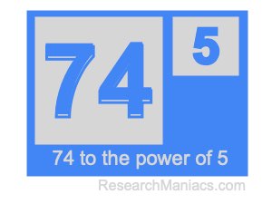 74 to the power of 5