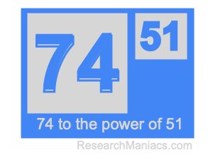 74 to the power of 51