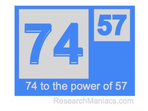 74 to the power of 57