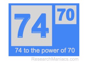 74 to the power of 70