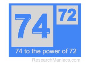 74 to the power of 72