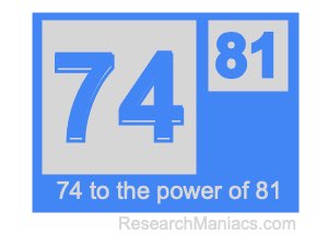74 to the power of 81
