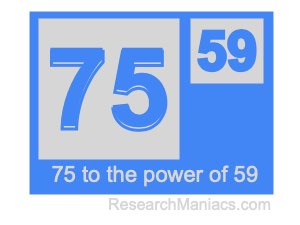 75 to the power of 59