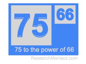 75 to the power of 66
