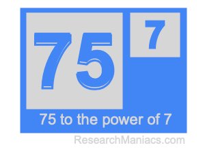 75 to the power of 7