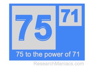 75 to the power of 71