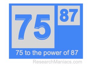 75 to the power of 87