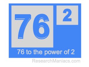 76 to the power of 2