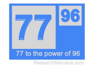 77 to the power of 96