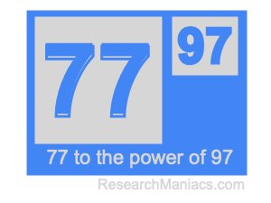 77 to the power of 97