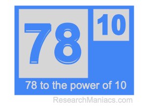 78 to the power of 10