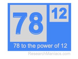 78 to the power of 12