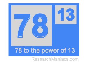 78 to the power of 13