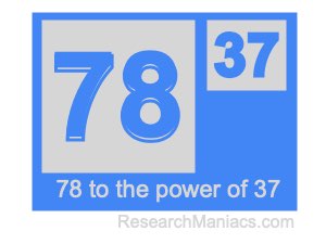 78 to the power of 37