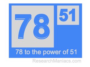 78 to the power of 51