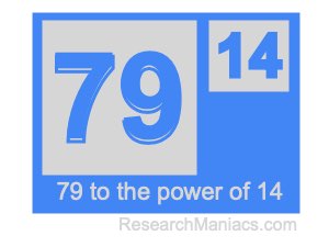 79 to the power of 14