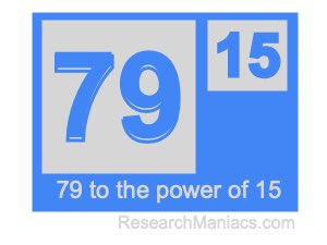 79 to the power of 15