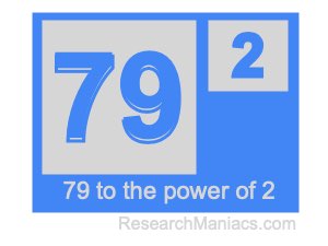 79 to the power of 2