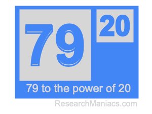 79 to the power of 20